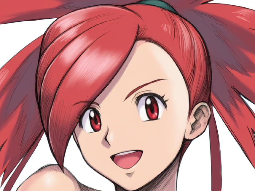 adriane asuna flannery pkm jeu manga anime femme waifu championne arene vermilava hoenn 3g feu