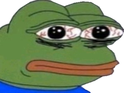 pepe grenouille verte fatigue bloodshot veines