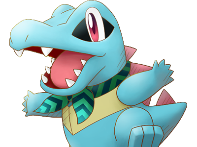 kaiminus totodile waninoko pokemon pkm jeu anime type eau 2g johto starter machoire