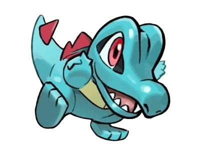 kaiminus totodile waninoko pokemon pkm jeu anime type eau 2g johto starter machoire