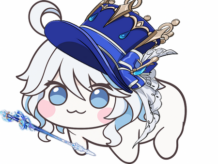 genshin impact doro chapeau furina hydro archon splendeur tranquille debile couronne sourire focalors justice