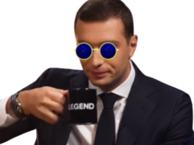 bardella lunettes bleues legend media tasse