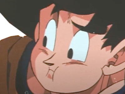 goku inquiet peur joues dragon ball