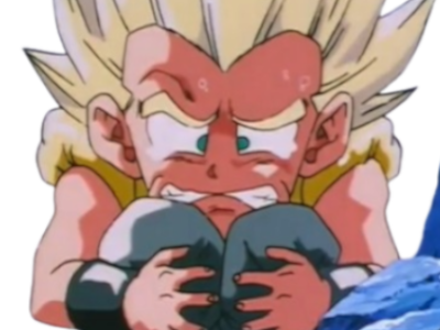gotenks pleurs genoux ploye celestin dragon ball