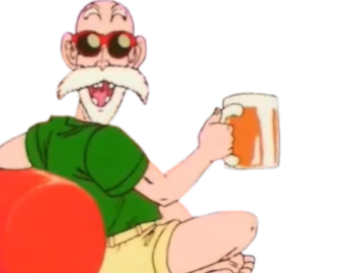 tortue geniale mutenroshi kame sama biere marlou moustache lunettes soleil pieds feet dragon ball