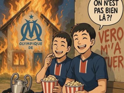 psg om olympique de marseille circus maison qui brule incendie popcorn trophee ldc
