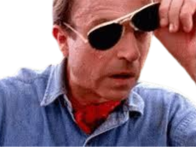 alan grant jurassic park lunettes de soleil dr docteur paleontologue choc choque surprise etonne stupefait