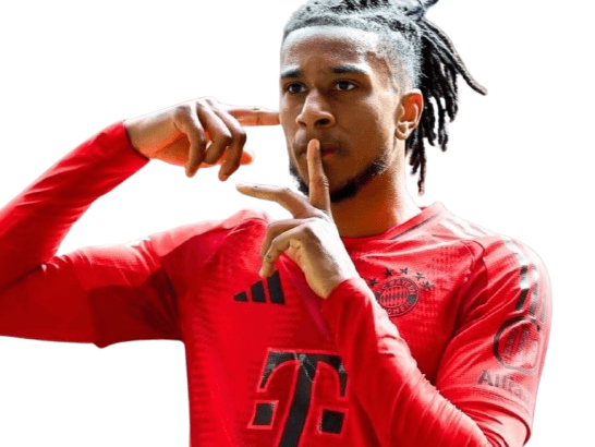 michael olise bayern munich celebration but