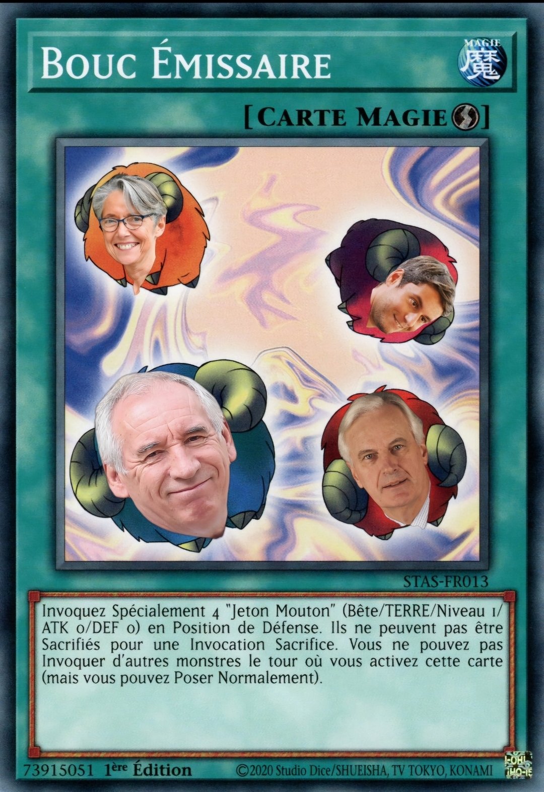 macron yu-gi-oh bayrou attal born barnier bouc emissaire carte ministre