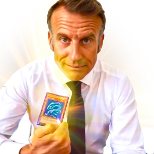 macron emmanuel manu yugiho yu gi ho carte booster pokemon dragon blanc yeux bleus