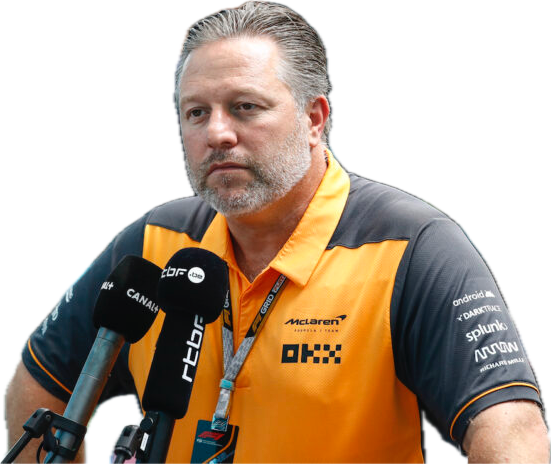 gros zak brown mclaren f1 enerve orange papaya