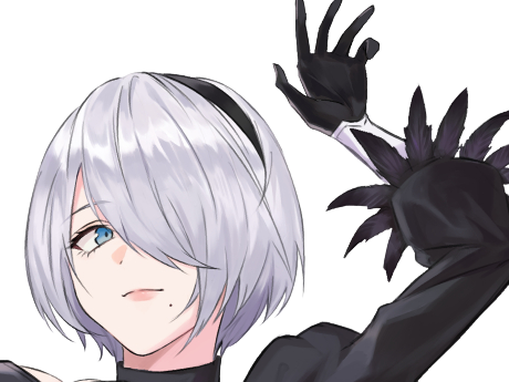 Sticker 2b moupe sans bandeau nier automata morgane waifu robot androide par Dark-63