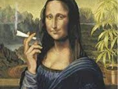 la joconde portrait de monna lisa tableau peinture leonard vinci fume joint cannabis drogue shit