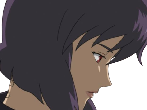 kusanagi motoko major ghostintheshell standalonecomplex anime manga waifu femme cyborg 2002-2003 cheveuxviolets yeuxrouges