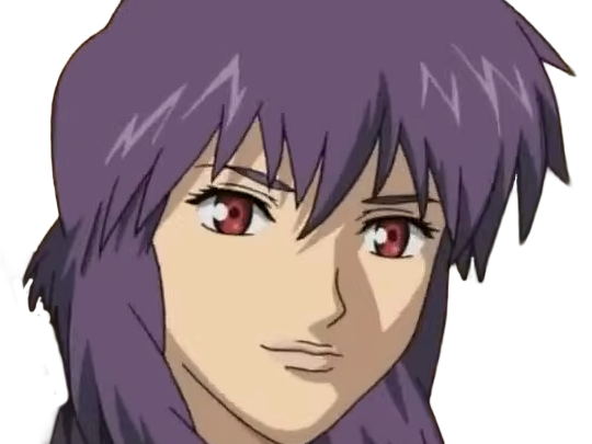 kusanagi motoko major ghostintheshell standalonecomplex anime manga waifu femme cyborg 2002-2003 cheveuxviolets yeuxrouges