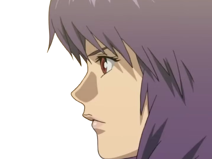 kusanagi motoko major ghostintheshell standalonecomplex anime manga waifu femme cyborg 2002-2003 cheveuxviolets yeuxrouges