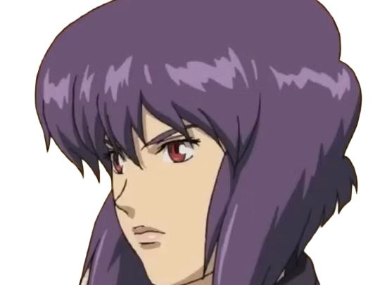 kusanagi motoko major ghostintheshell standalonecomplex anime manga waifu femme cyborg 2002-2003 cheveuxviolets yeuxrouges