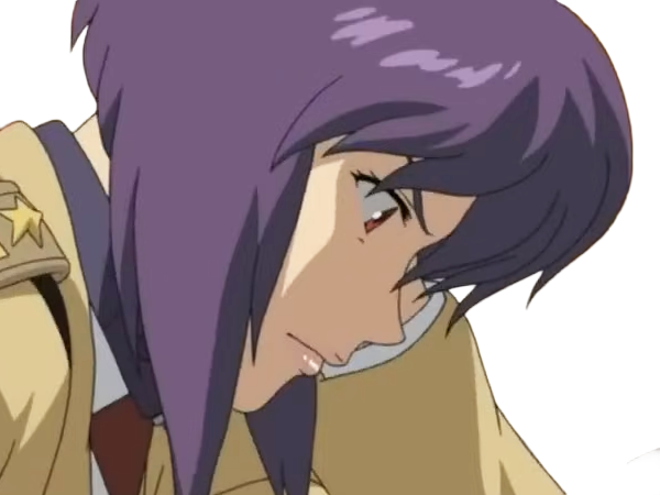 kusanagi motoko major ghostintheshell standalonecomplex anime manga waifu femme cyborg 2002-2003 cheveuxviolets yeuxrouges
