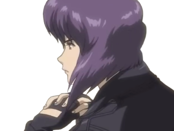 kusanagi motoko major ghostintheshell standalonecomplex anime manga waifu femme cyborg 2002-2003 cheveuxviolets yeuxrouges