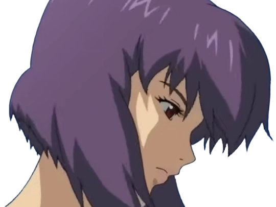 kusanagi motoko major ghostintheshell standalonecomplex anime manga waifu femme cyborg 2002-2003 cheveuxviolets yeuxrouges