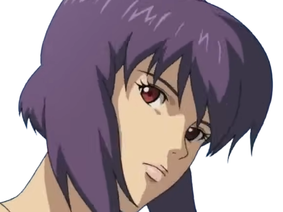 kusanagi motoko major ghostintheshell standalonecomplex anime manga waifu femme cyborg 2002-2003 cheveuxviolets yeuxrouges