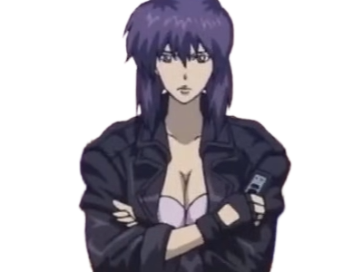 kusanagi motoko major ghostintheshell standalonecomplex anime manga waifu femme cyborg 2002-2003 cheveuxviolets yeuxrouges