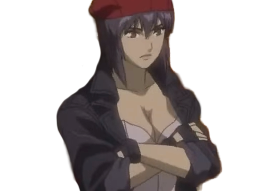 kusanagi motoko major ghostintheshell standalonecomplex anime manga waifu femme cyborg 2002-2003 cheveuxviolets yeuxrouges