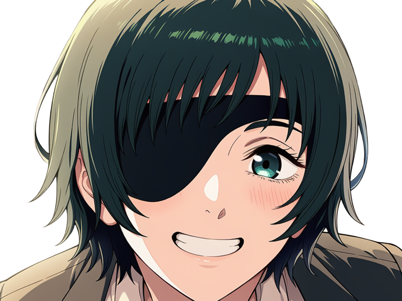 Sticker himeno chainsaw man anime manga borgne femme devil hunter securite publique 4e section speciale anti demons par Dark-63