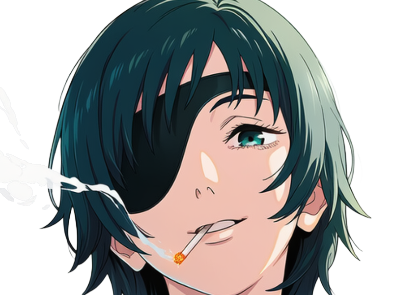 Sticker himeno chainsaw man anime manga borgne femme devil hunter securite publique 4e section speciale anti demons par Dark-63