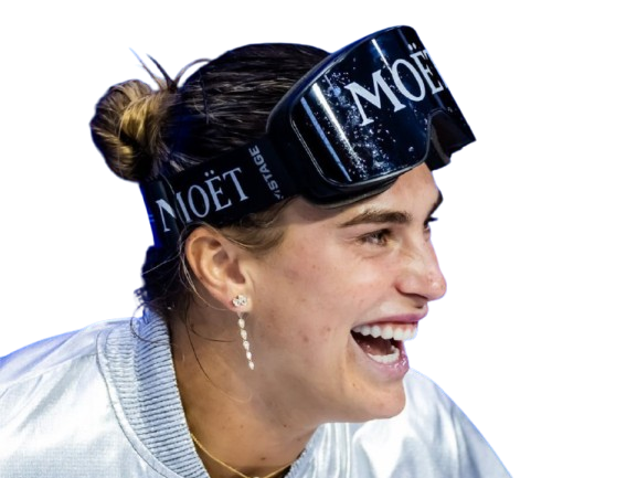 sabalenka aryna champagne moet marlou alcool lunettes ski us open tennis ft wta