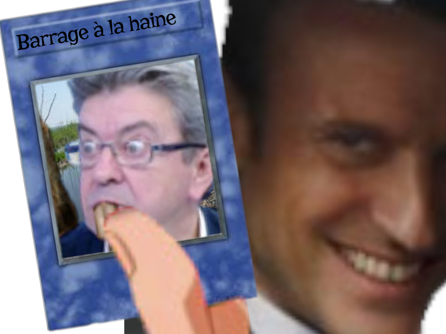 emmanuel macron jean-luc melenchon election presidentielle president france barrage haine gauche gauchiste castor carte yugioh