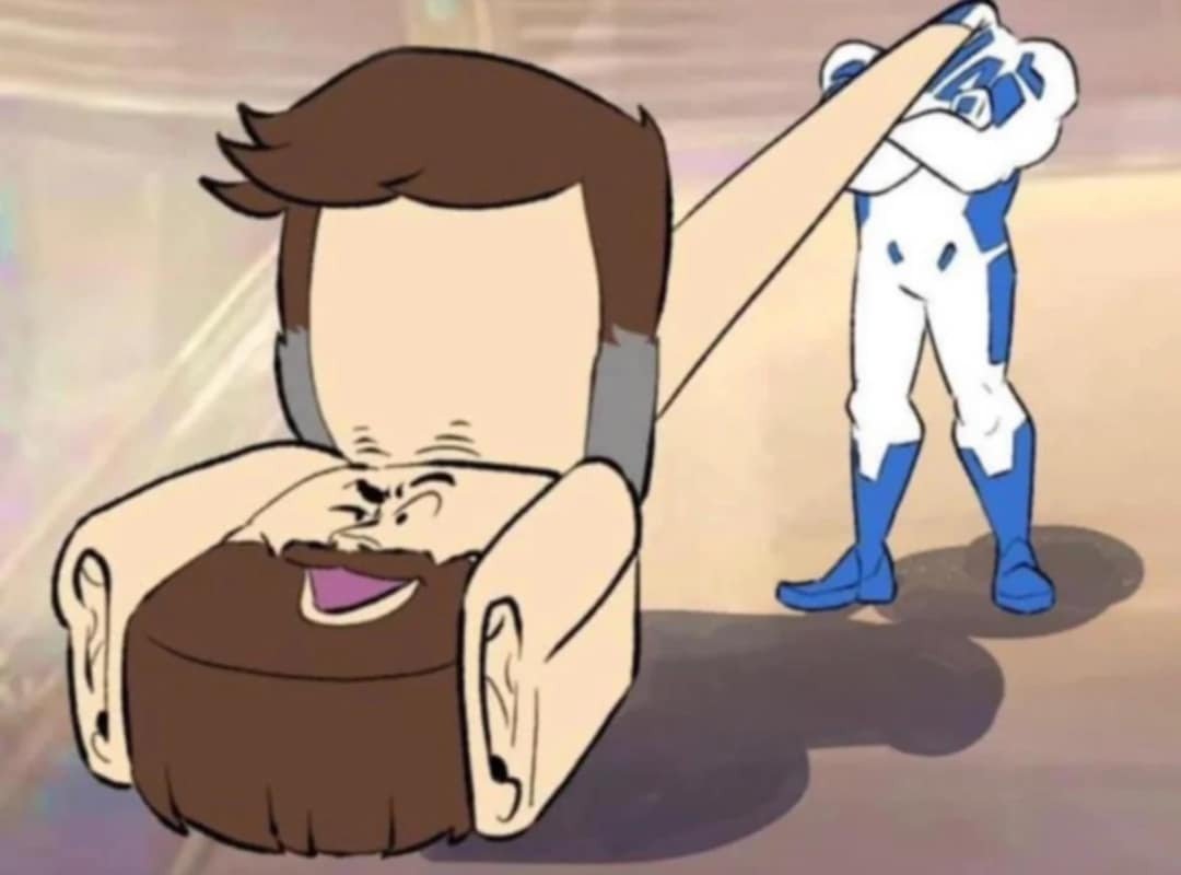 pervers super heros fauteuille tete cul facesitting barbe