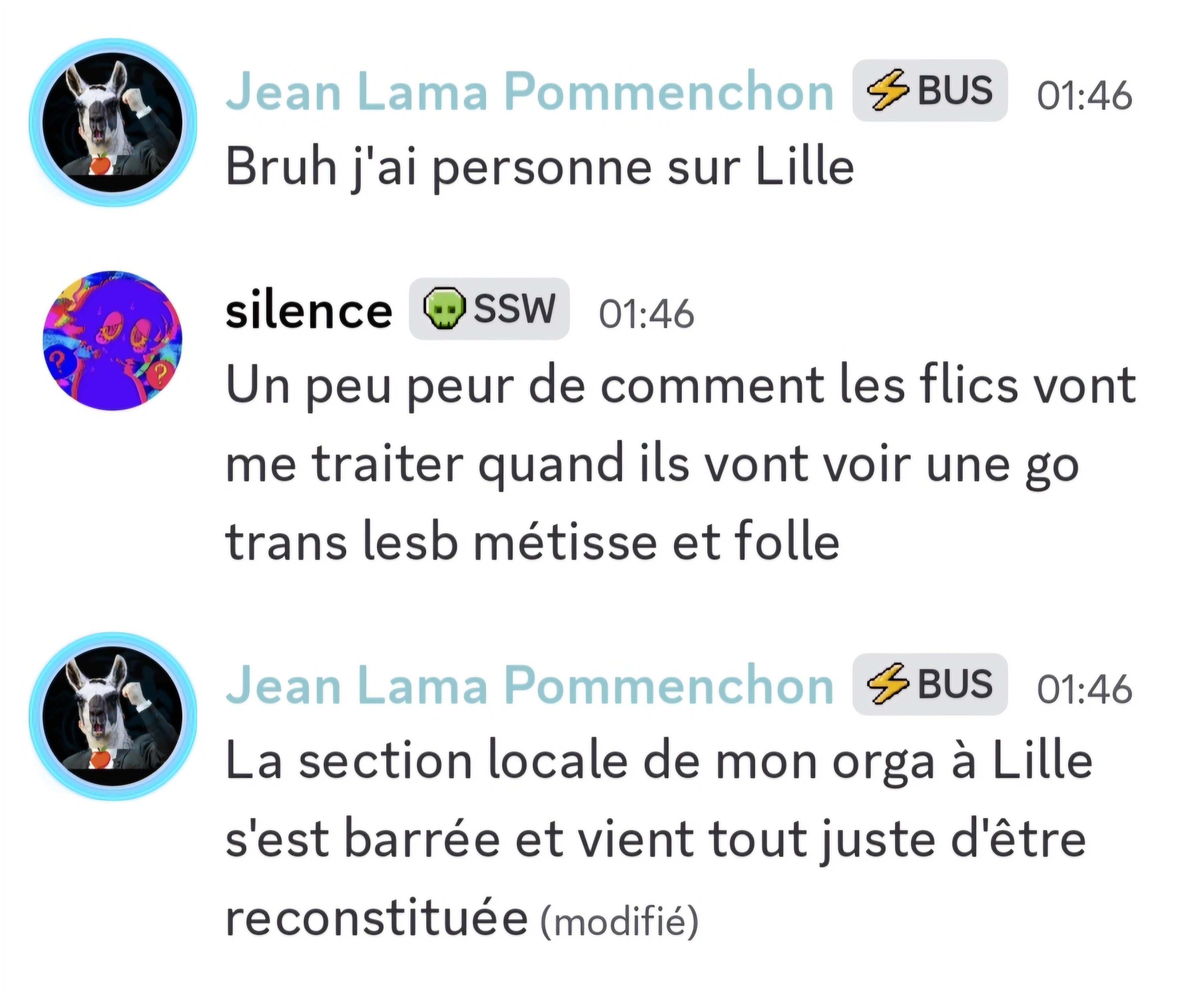 discord lfi gauche gaucho manif militant fragile faible soja jvc gauchiasse sodomite melenchon ecriture inclusive