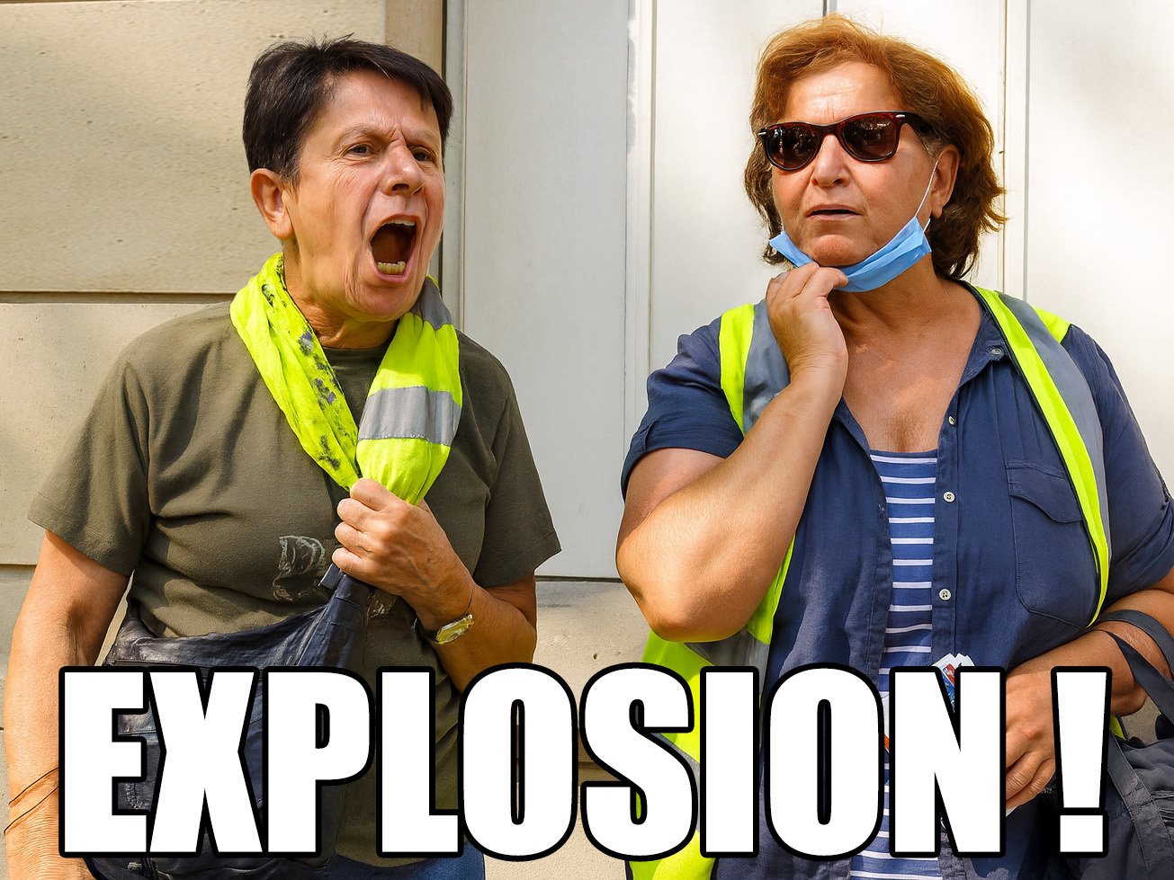 explosion gilet jaune femme manif 10 septembre rage nerd colere folle taree tarax malade crier