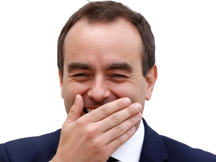 lecornu sebastien cornu premier ministre pm gouvernement macroniste lrem renaissance rire