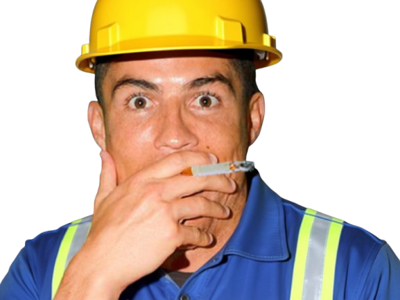 cr7 ronaldo sah cristiano chantier ouvrier clope choquer chokbar bz