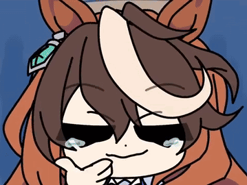 gif uma musume umamusume symboli rudolf chibi umazing amazing pleur larme yeux larmes peak kino