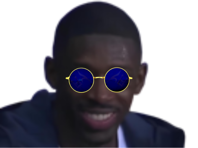 sourire narquois arroguant ousmane dembele barca fc barcelone psg paris saint germain lunettes bleues redpill