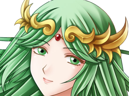 palutena kid icarus nintendo jeu video anime deesse royaume cieux kikoojap waifu cheveuxverts yeuxverts