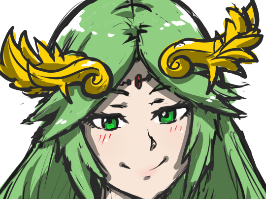 Sticker palutena kid icarus nintendo jeu video anime deesse royaume cieux kikoojap waifu cheveuxverts yeuxverts par Dark-63