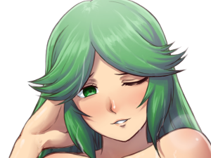 palutena kid icarus nintendo jeu video anime deesse royaume cieux kikoojap waifu cheveuxverts yeuxverts