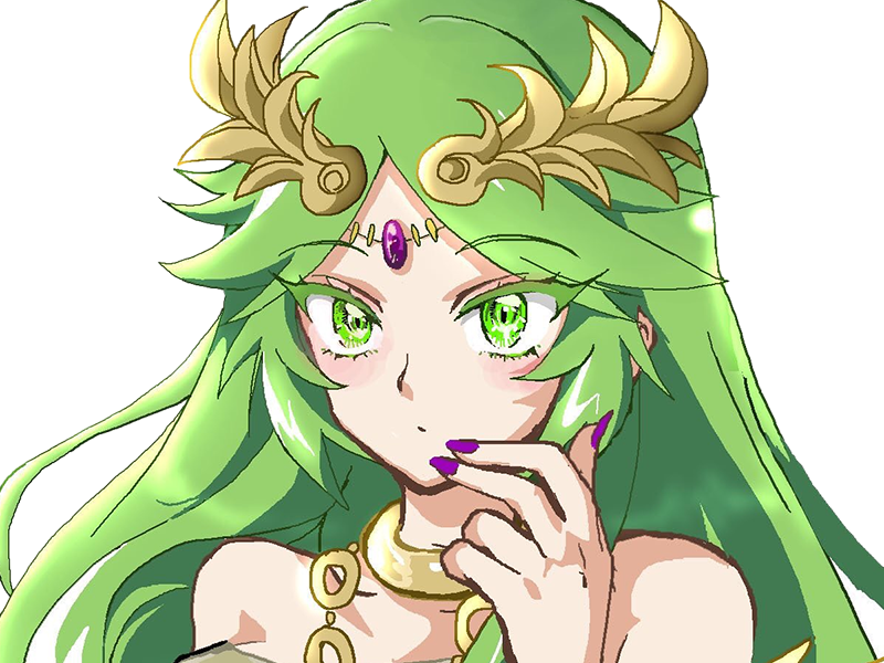 Sticker palutena kid icarus nintendo jeu video anime deesse royaume cieux kikoojap waifu cheveuxverts yeuxverts par Dark-63