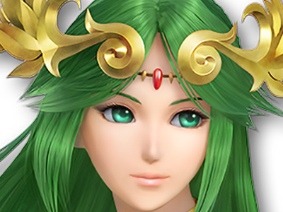 palutena kid icarus nintendo jeu video anime deesse royaume cieux kikoojap waifu cheveuxverts yeuxverts