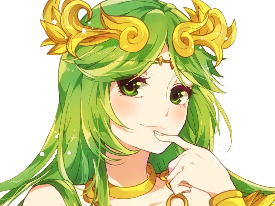 palutena kid icarus nintendo jeu video anime deesse royaume cieux kikoojap waifu cheveuxverts yeuxverts