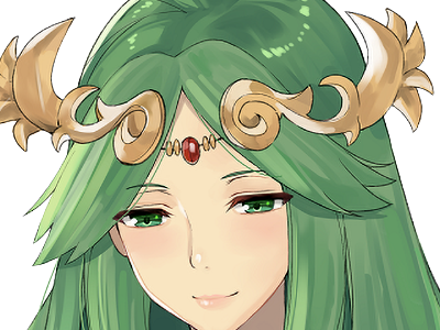 palutena kid icarus nintendo jeu video anime deesse royaume cieux kikoojap waifu cheveuxverts yeuxverts