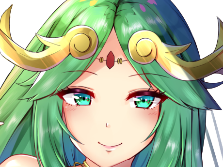 palutena kid icarus nintendo jeu video anime deesse royaume cieux kikoojap waifu cheveuxverts yeuxverts