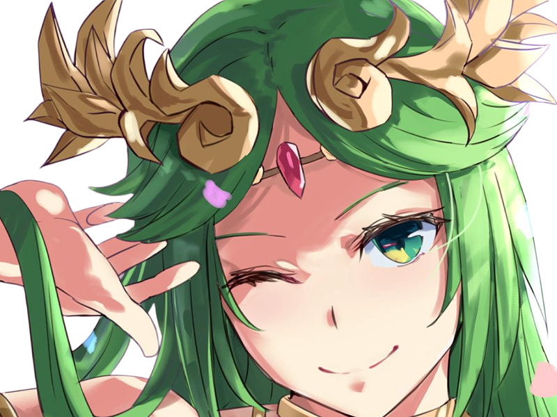 Sticker palutena kid icarus nintendo jeu video anime deesse royaume cieux kikoojap waifu cheveuxverts yeuxverts par Dark-63