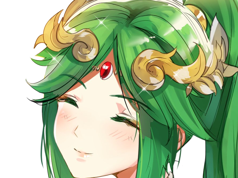 palutena kid icarus nintendo jeu video anime deesse royaume cieux kikoojap waifu cheveuxverts yeuxverts