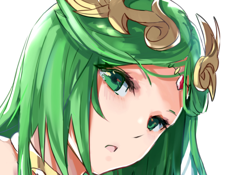 palutena kid icarus nintendo jeu video anime deesse royaume cieux kikoojap waifu cheveuxverts yeuxverts
