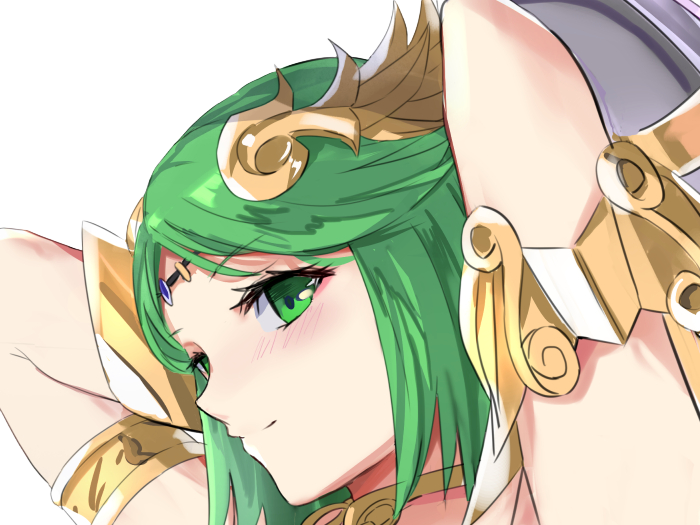 palutena kid icarus nintendo jeu video anime deesse royaume cieux kikoojap waifu cheveuxverts yeuxverts